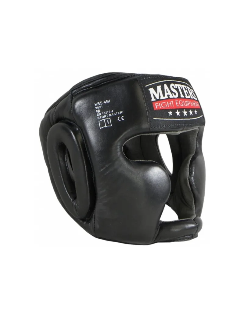 Sport Masters KSS4B1 0228-01M Κάσκα Πυγμαχίας Ενηλίκων Κλείστού Τύπου Δερμάτινη Μαύρη