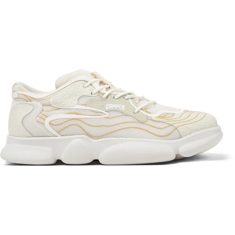 CAMPER Karst - Sneakers Για Γυναικεία - Λευκό,Γκρι,Μπεζ, Μέγεθος 37, Cotton fabric