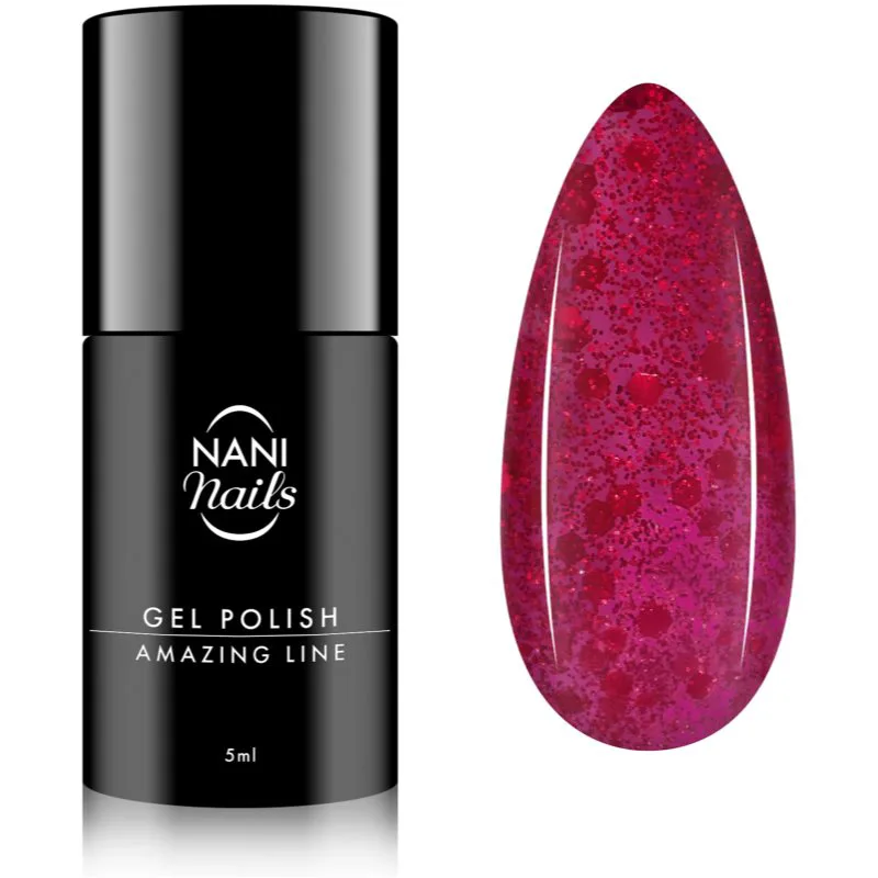 NaniNails NANI Amazing Line τζελ βερνίκι νυχιών απόχρωση Crimson Confetti 5 ml