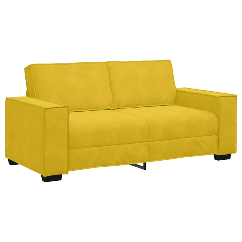 vidaXL Διθέσιος Καναπές Κίτρινος Βελούδινος 180x78x84 εκ.