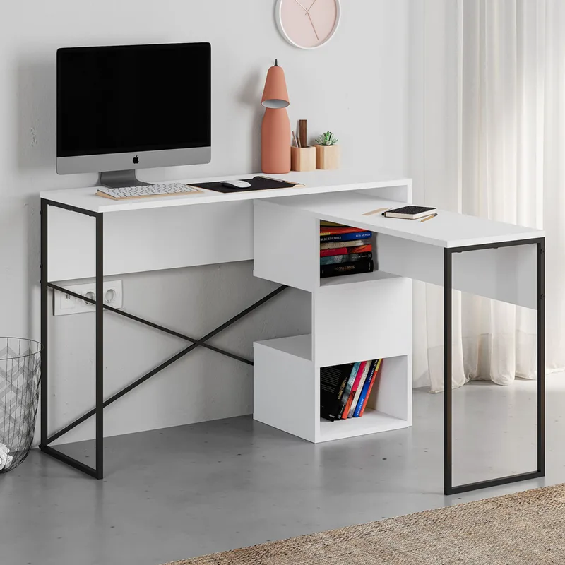 Γραφείο Μελέτης Badau - White 855Dte3864 (110x77x102,5 cm)