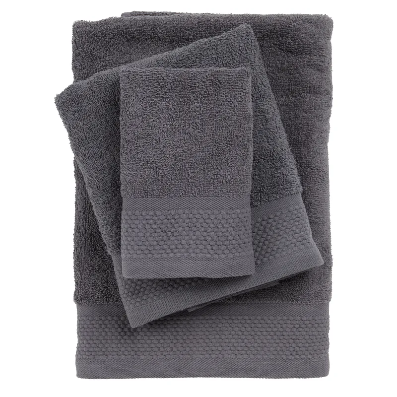 Das home σετ πετσετεσ 3τεμαχιων best 0835 dark grey