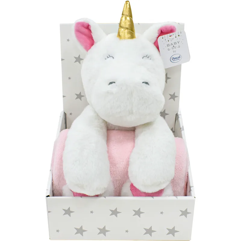 Κουβέρτα Fleece Αγκαλιάς 75x90 Dimcol Unicorn 02 Ροζ
