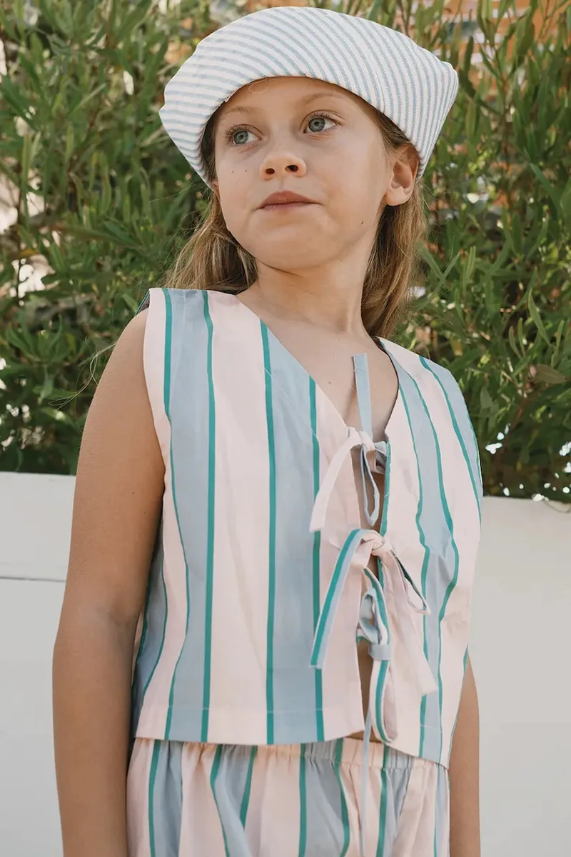 Παιδικό βαμβακερό πουκάμισο Tinycottons RETRO STRIPES BOWS VEST