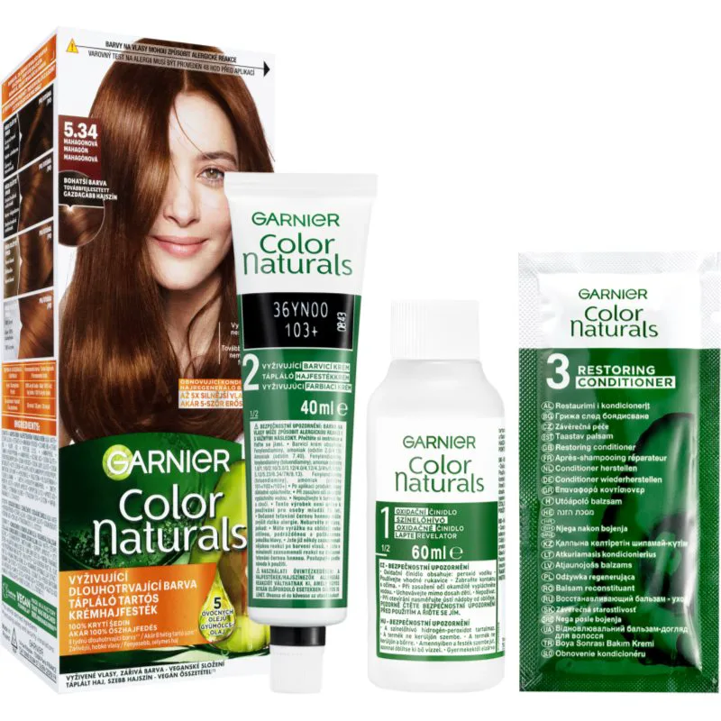 Garnier Color Naturals Creme βαφή μαλλιών απόχρωση 5.34 Mahagony Brown 1 τμχ