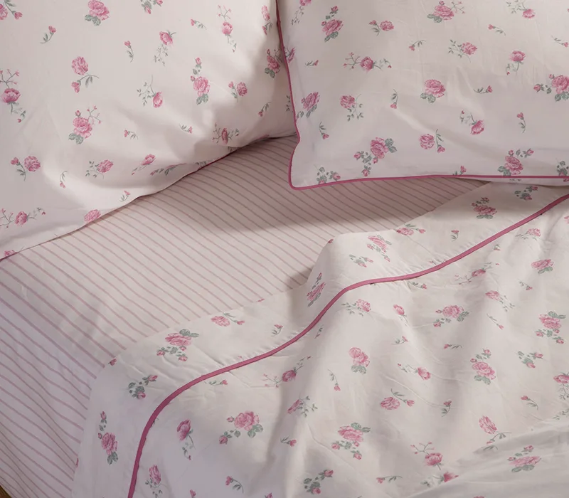 Σεντόνια Υπέρδιπλα (Σετ) Nef-Nef Homeware Serenity Loraley Ροζ