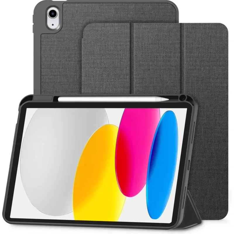 Θήκη iPad (A16) 11th Gen. 2025 11" / 10th Gen. 2022 10.9" Tech-Protect SC Pen Canvas Flip με Υποδοχή για Apple Pencil - Charcoal Grey (5906302330928)