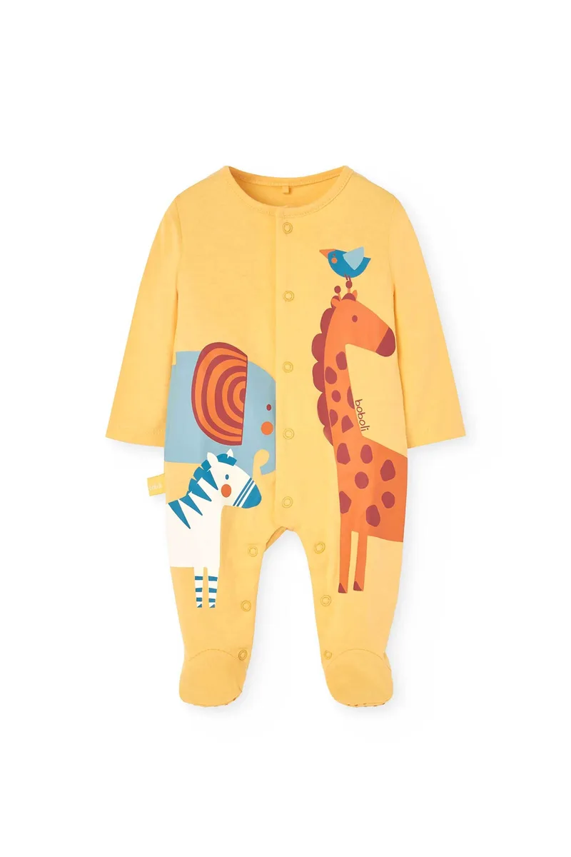 Boboli βρεφικό φορμάκι με animal print - 121060 Μουσταρδί