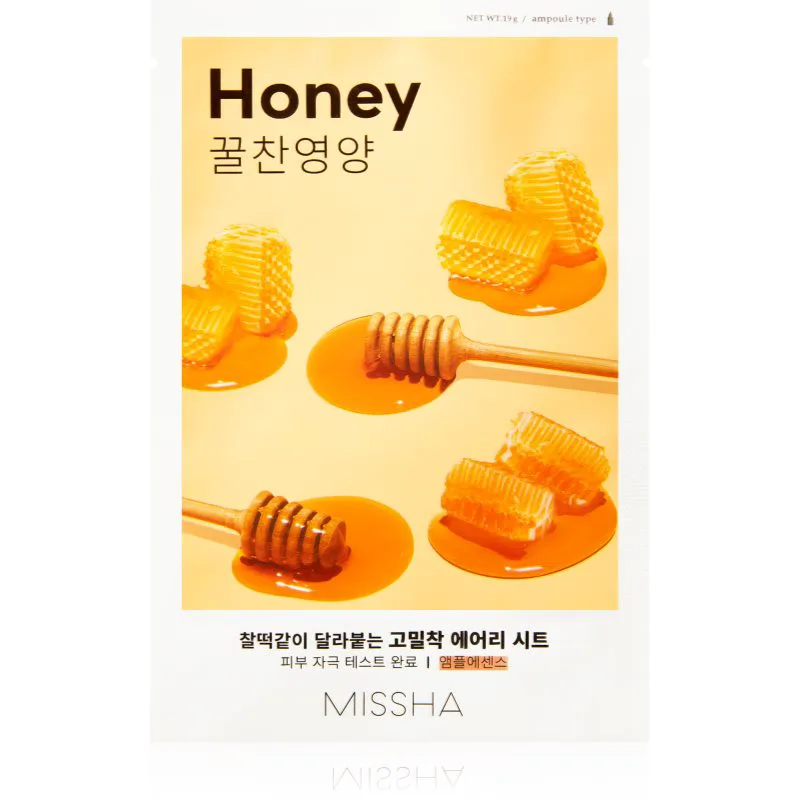 Missha Airy Fit Honey λαμπρυντική υφασμάτινη μάσκα λάμψης 19 γρ