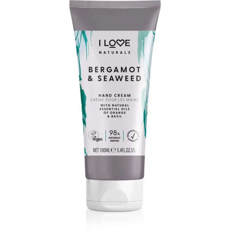 I Love Naturals Bergamot & Seaweed φυσική κρέμα για τα χέρια 100 ml