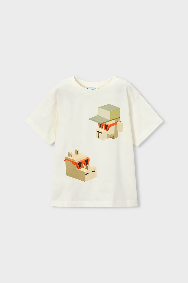 Mayoral παιδική μπλούζα με print - 3078-S26 Κρέμ