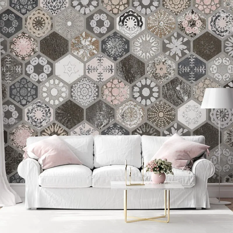 Αυτοκόλλητη Ταπετσαρία τοίχου HEXAGON TILES
