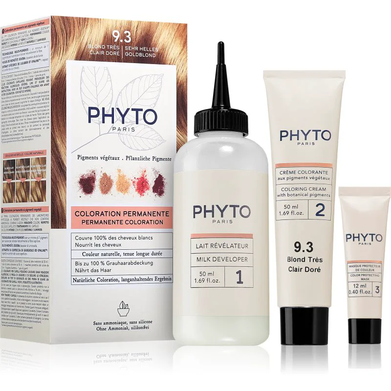 Phyto Color βαφή μαλλιών χωρίς αμμωνία απόχρωση 9.3 Very Light Golden Blonde 1 τμχ