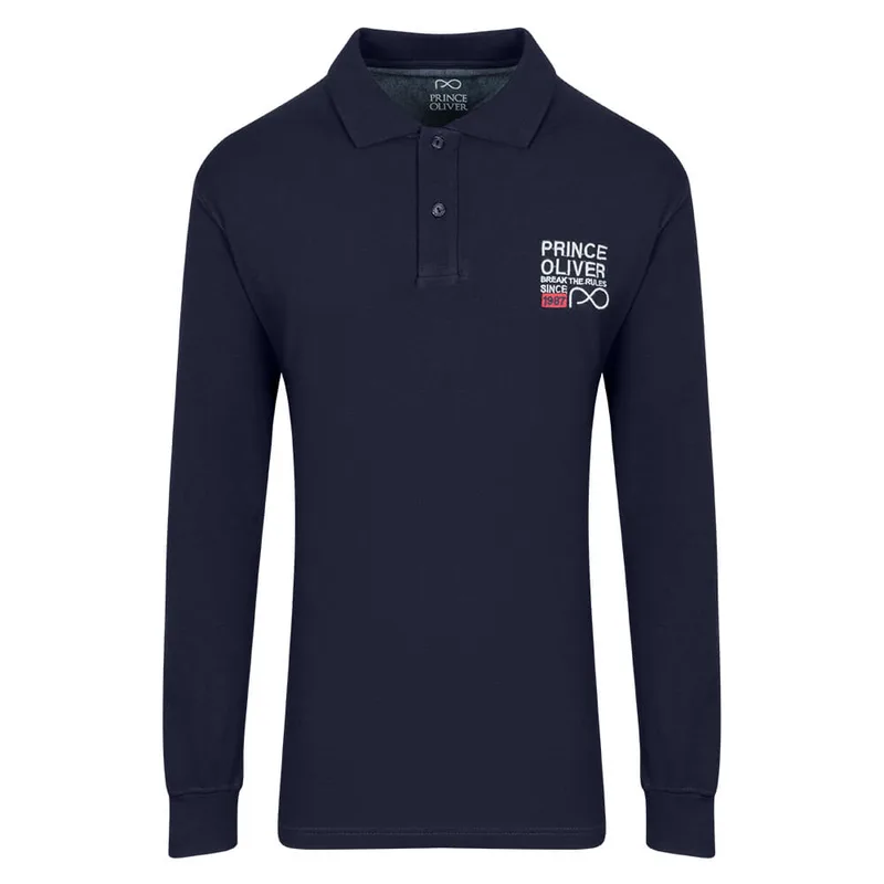 Plus Size Collection Polo Pique Μπλε Σκούρο 100% Cotton (Comfort Fit) Μόνο Μεγάλα Μέγεθη