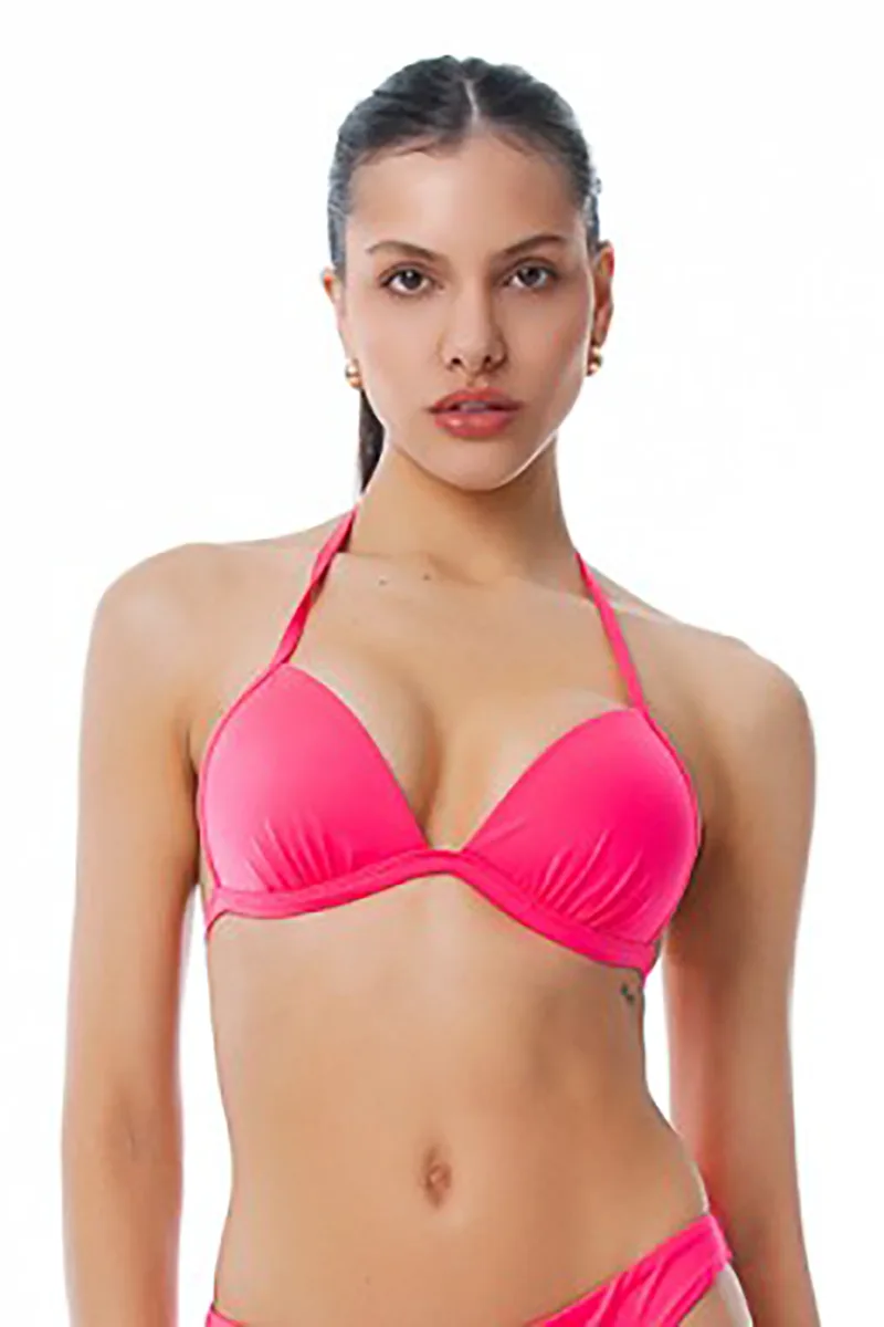 Bluepoint γυναικείο μαγιό bikini τρίγωνο top δετό με push up ενίσχυση ''Solids''-25066089