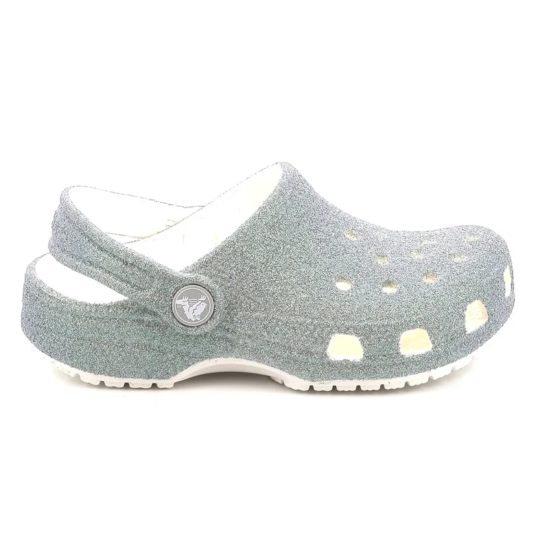Παιδικό Σαμπό για Κορίτσι Crocs Classic Iridescent Glitter Clog C Ανατομικό Χρώματος Ασημί 210986-100