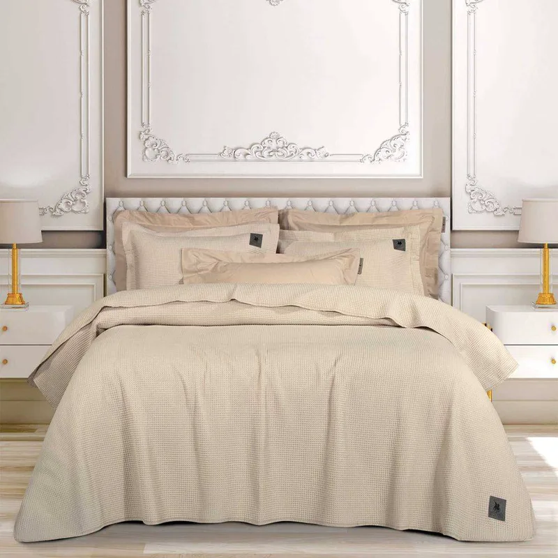 ΚΟΥΒΕΡΛΙ KING SIZE GREENWICH POLO CLUB 3495 BEIGE 240Χ250CM