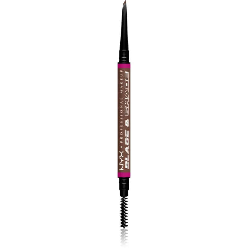 NYX Professional Makeup Blade & Shade μολύβι για τα φρύδια με βούρτσα απόχρωση 08 Chocolate γρ