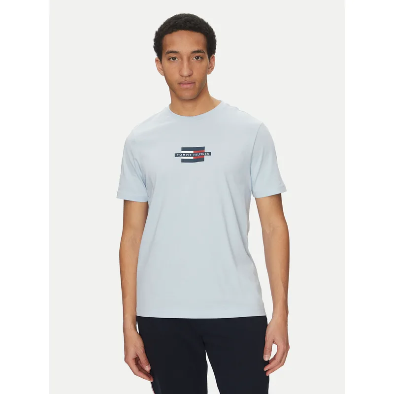 Tommy Hilfiger T-Shirt Flag Box MW0MW38636 Γαλάζιο Regular Fit
