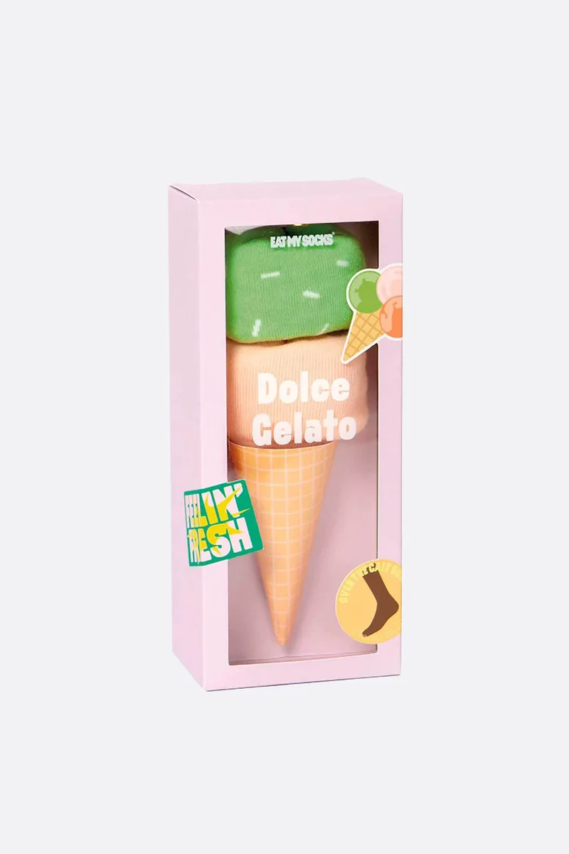 Eat My Socks unisex κάλτσες "Dolce Gelato Ροζ Green" - EMSNOCGEPG Πολύχρωμο