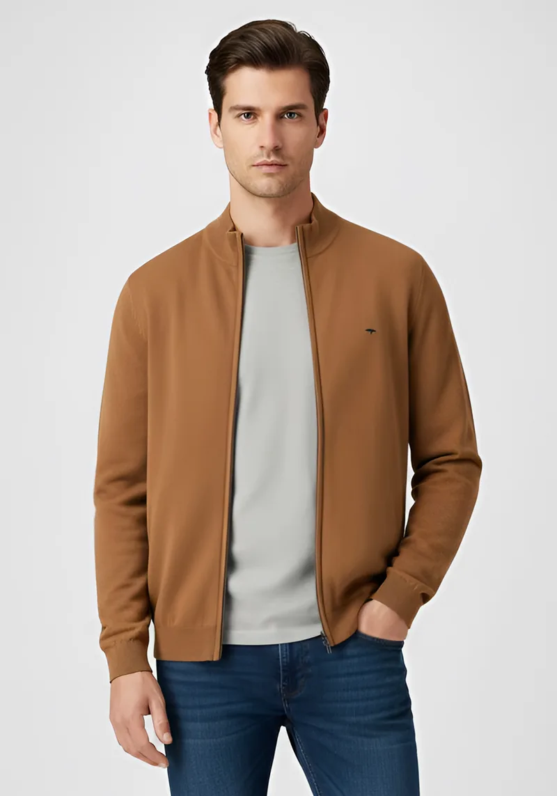Fynch Hatton Ζακέτα της σειράς Cardigan Zip - 1314 212 801 Walnut Brown