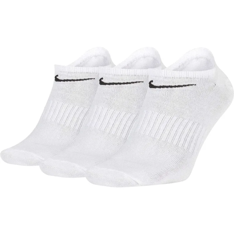 Nike Everyday Lightweight Training No-Show Socks 3-Pack White/ Black XL