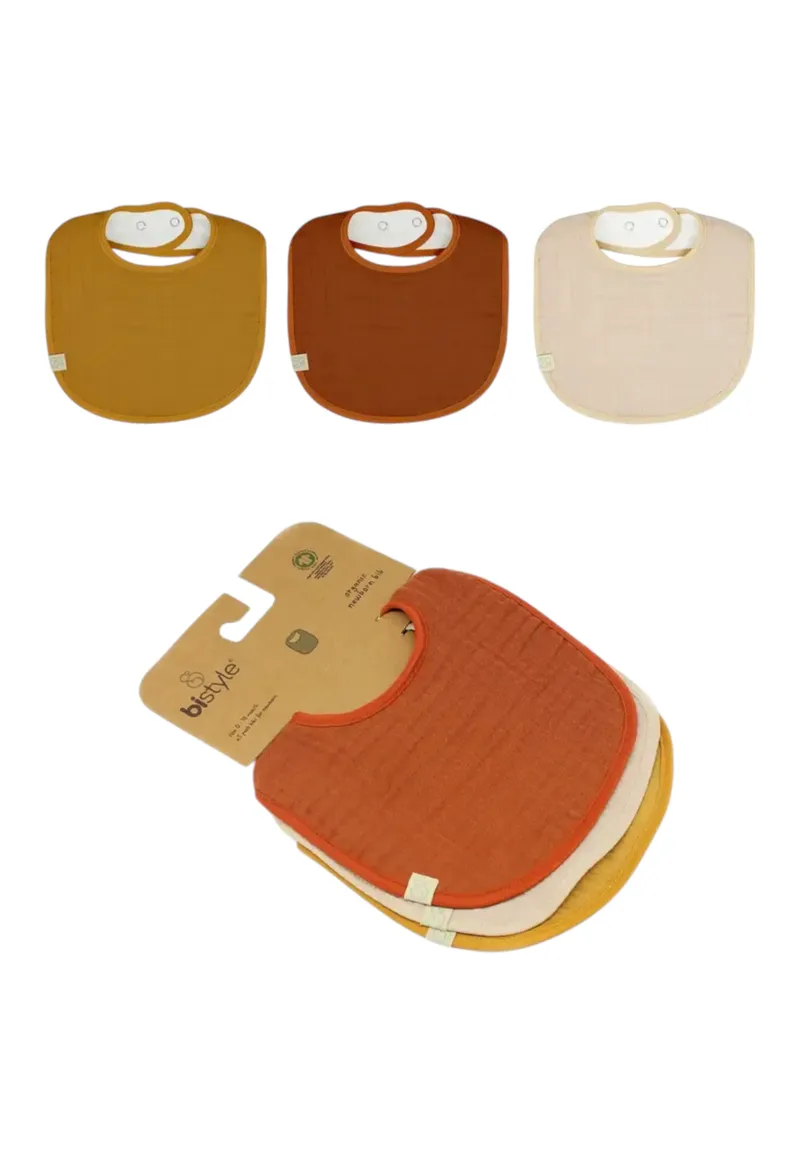 Σαλιάρες βρεφικές από οργανικό βαμβάκι Fall Colours Biorganic BRG60101-Πολύχρωμο