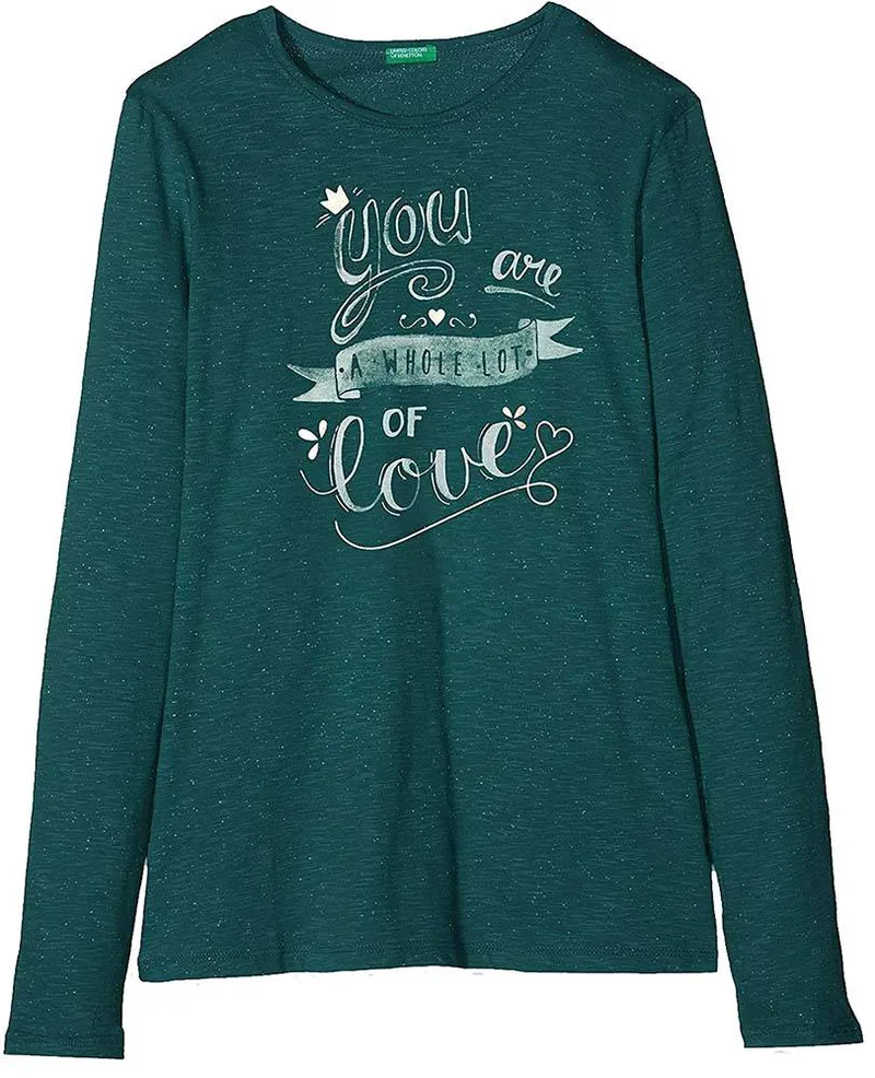 ΜΠΛΟΥΖΑ ΜΑΚΡΥΜΑΝΙΚΗ BENETTON 3 INDIGO GIRL ΚΥΠΑΡΙΣΣΙ (82 CM)-(1-2 ΕΤΩΝ)