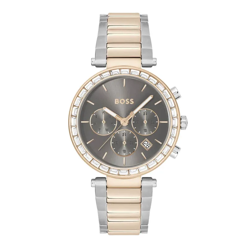 BOSS Andra Crystals Two Tone Stainless Steel Bracelet Multifunction 1502690