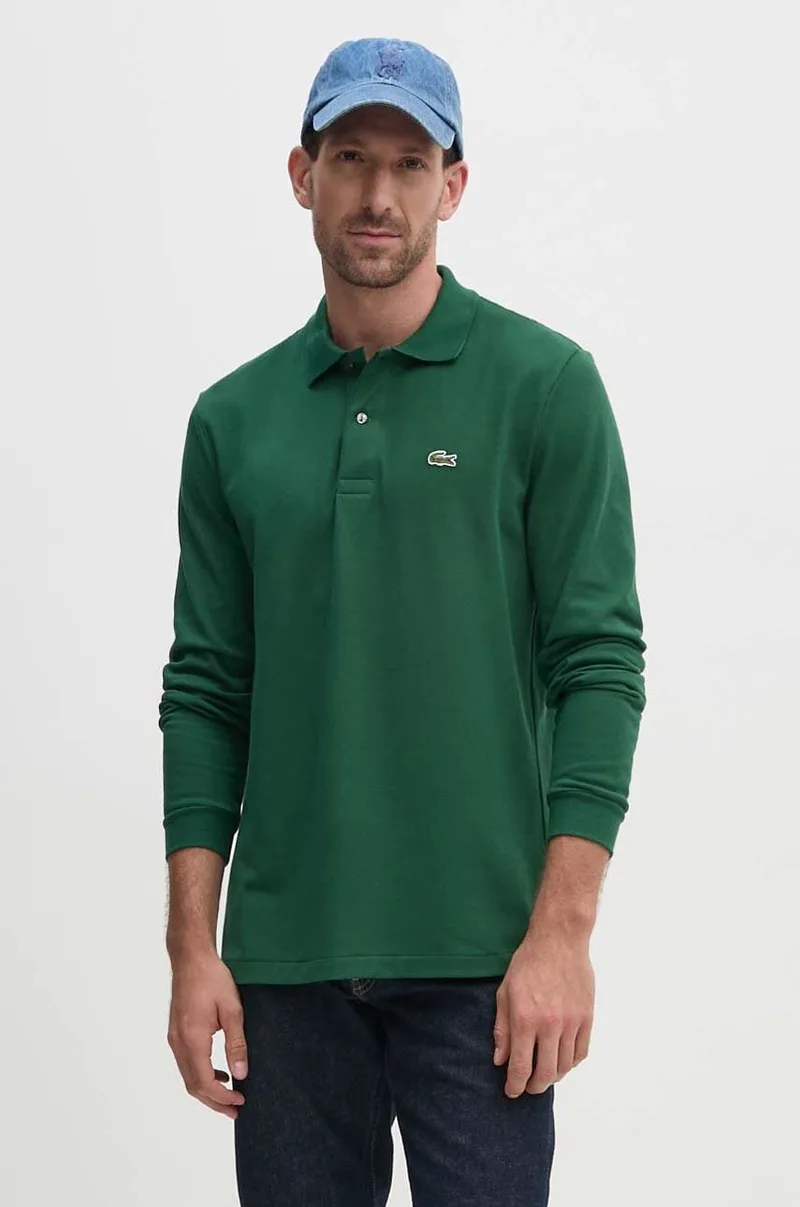 Βαμβακερή μπλούζα με μακριά μανίκια Lacoste L1312 132