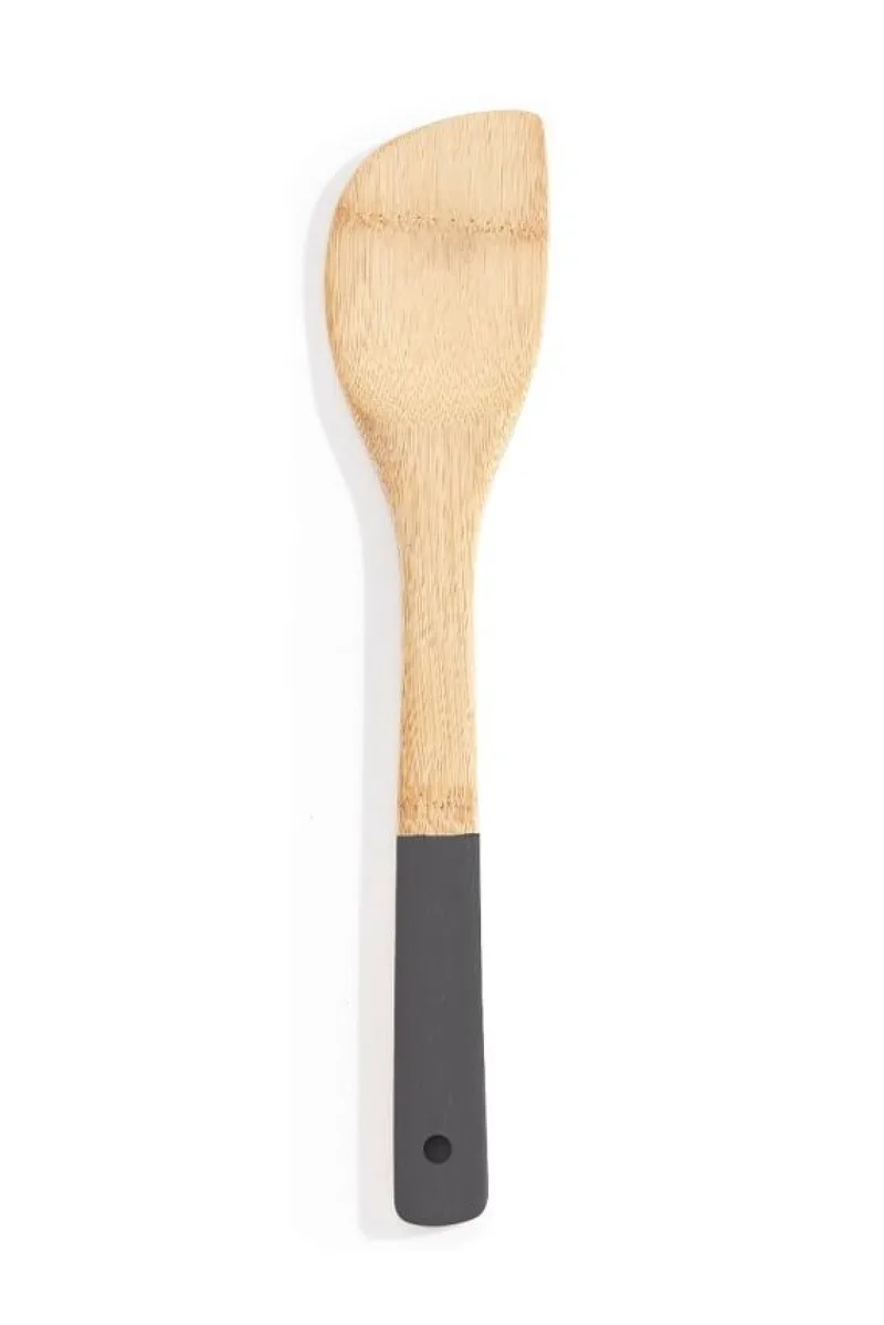 Σπατουλα Απο Bamboo Με Χρωματιστη Λαβη 0x0x30cm Γκρί OEM