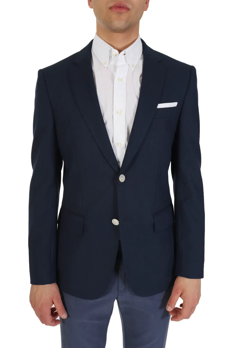 BOSS ΣΑΚΑΚΙ ΗΜΙΦΟΔΡΟ SLIM FIT LANIFICIO TESSE BIELLA H-HUTSON-231 ΜΠΛΕ