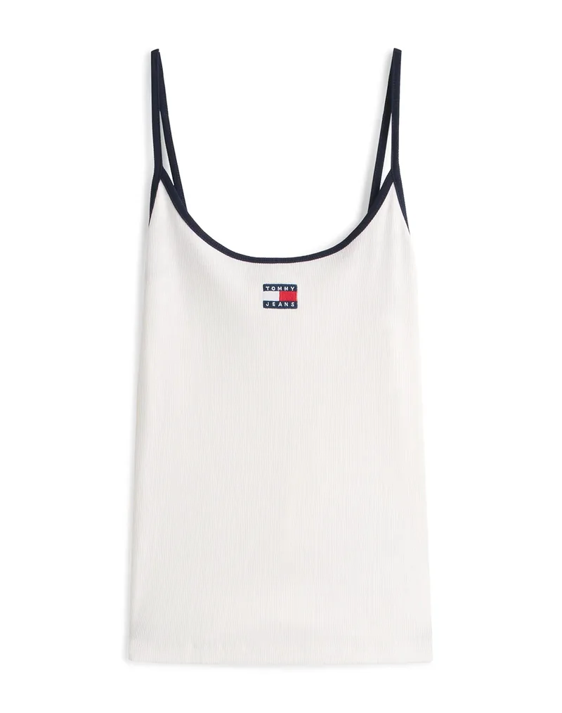 TOMMY JEANS TJW SLIM BADGE STRAPPY TOP DW0DW22261-YBL Ecru