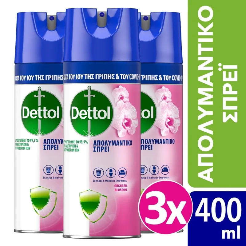 Dettol Απολυμαντικό Spray Orchard Blossom 3x400ml