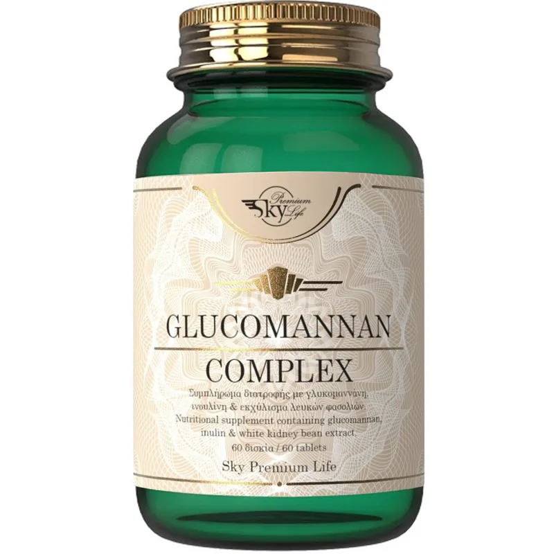 Sky Premium Life Promo Glucomannan Complex Συμπλήρωμα Διατροφής με Γλυκομαννάνη, Ινουλίνη, & Εκχύλισμα Λευκών Φασολιών για Απώλεια Βάρους 60tabs