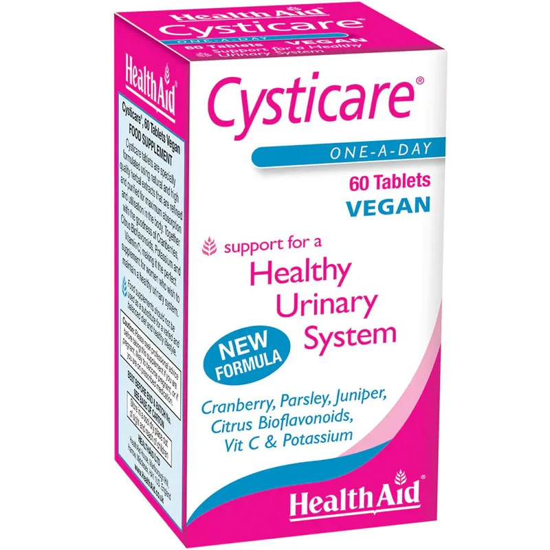 Health Aid Cysticare Συμπλήρωμα Διατροφής Εκχυλίσματος Κράνμπερυ, Μαϊντανού, Βιταμινών & Μετάλλων για την Αντιμετώπιση Λοιμώξεων & Προστασία του Γυναικείου Ουροποιητικού Συστήματος 60tabs
