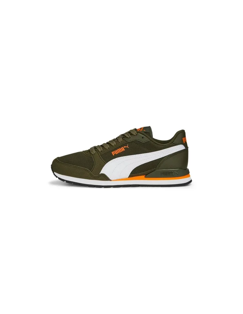 Puma Παιδικά Sneakers St Runner V3 Dark Olive / White / Πορτοκαλί 385510-15