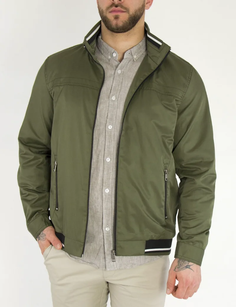 Ανδρικό χακί Jacket με γιακά WS10160S