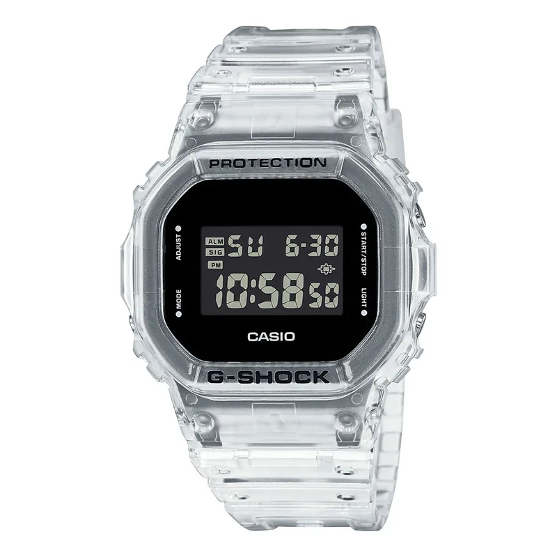 CASIO G-SHOCK Chronograph Transparent Rubber Strap DW-5600SKE-7ER