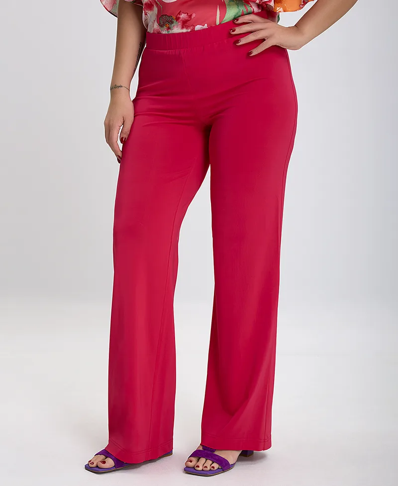 PLUS SIZE - Παντελόνι Wide Leg σε Φούξια