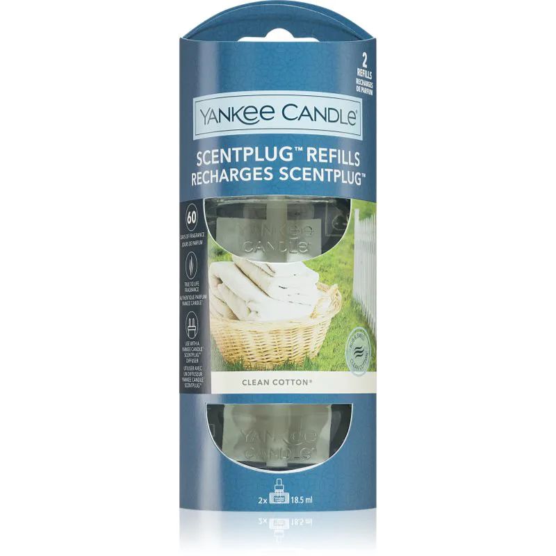 Yankee Candle Clean Cotton ανταλλακτικό ηλεκτρικών διαχυτών 2x18,5 ml