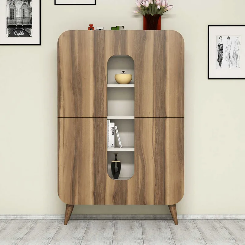 Ντουλάπι Πολλαπλών Χρήσεων Mine - Walnut, Cream 845Hct3908 (93x144x31,8 cm)