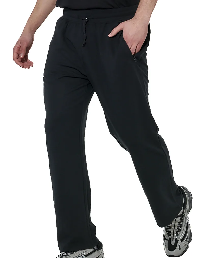 BODY ACTION MEN''S ESSENTIALS FRENCH TERRY PANTS 023624-01-BLACK Black