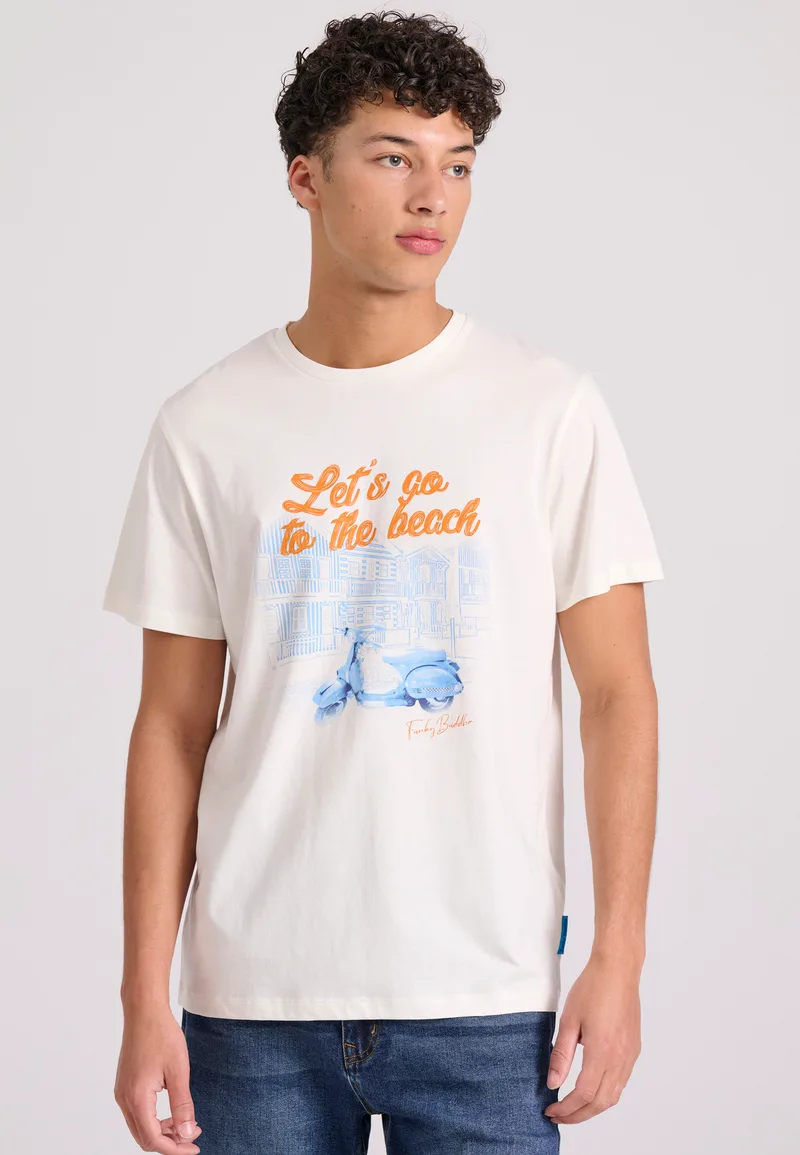 T-shirt με φωτογραφικό τύπωμα σε vintage look
