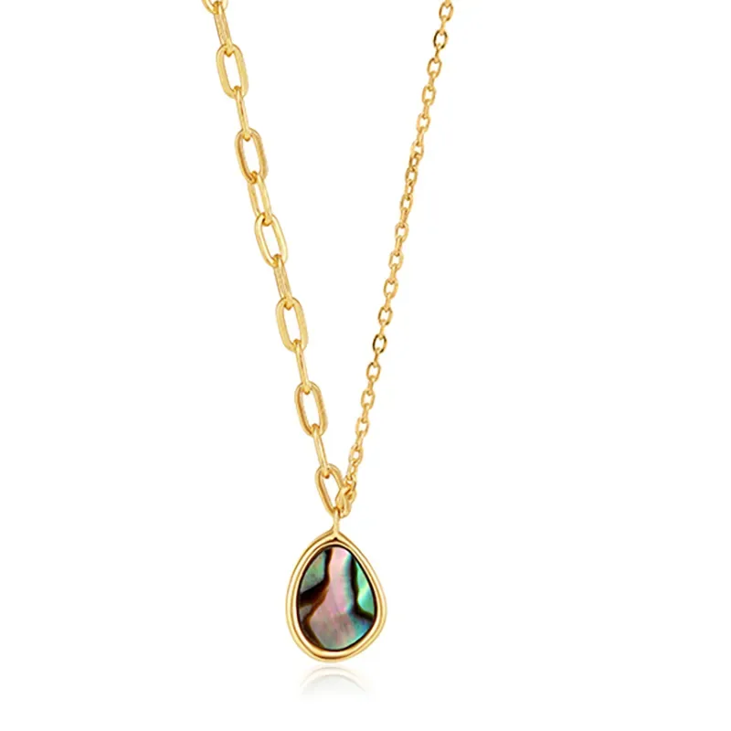 Επίχρυσο κολιέ Ania Haie Abalone Mixed Link N027-02G N027-02G Ασήμι