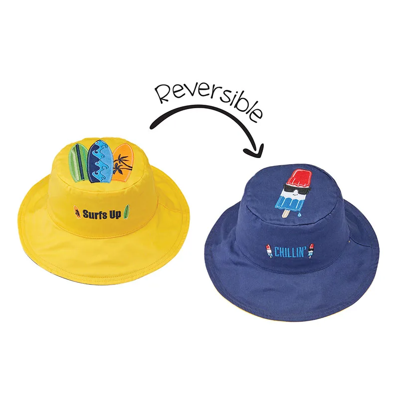 Καπέλο Διπλής Όψης UPF50 6-24μηνών Surfer-Popsicle FlapJackKids LUV0148S (Μέγεθος: 6-24 Μηνών) - FlapJackKids - LUV0148S