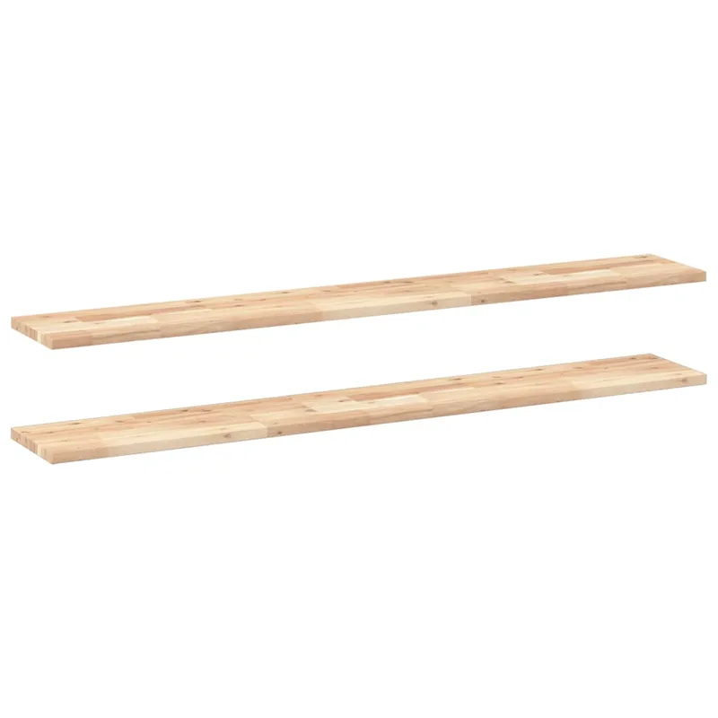 vidaXL Ράφια Πλωτά 2 τεμ. 160x20x2 εκ. από Μασίφ Ξύλο Ακακίας χωρίς Επεξεργασία