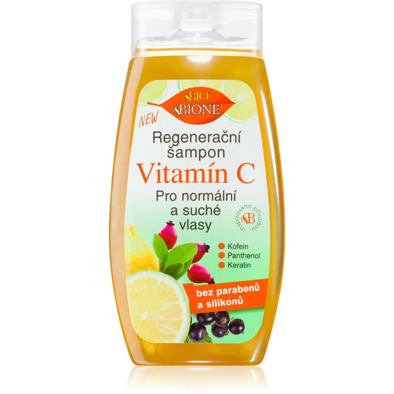 Bione Cosmetics Vitamin C αναγεννητικό σαμπουάν για κανονικά έως ξηρά μαλλιά 260 ml