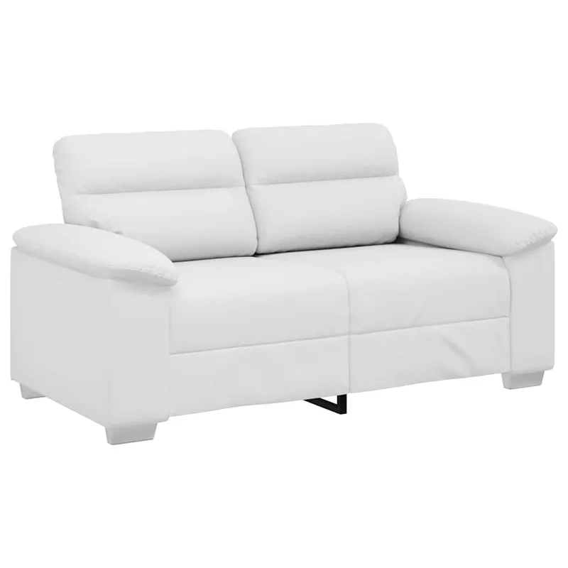 vidaXL Διθέσιος Καναπές Λευκός 160x81x84 εκ. από Συνθετικό Δέρμα