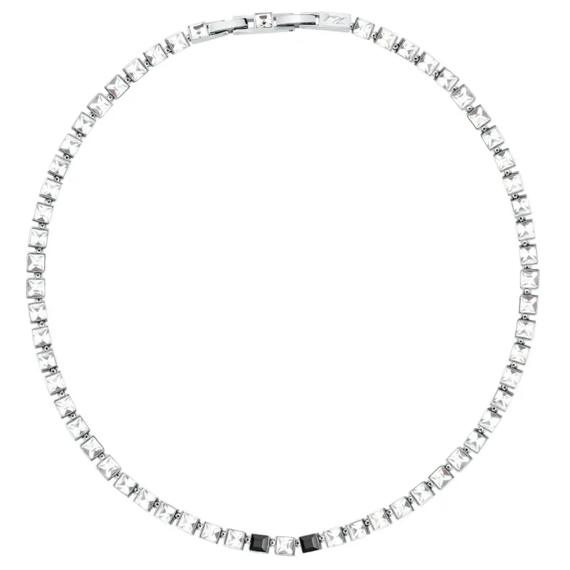 Ατσάλινο κολιέ Karl Lagerfeld White and Black Crystals KLAYC06 KLAYC06 Ατσάλι